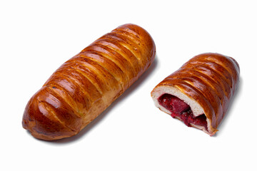 Bun with strawberry jam