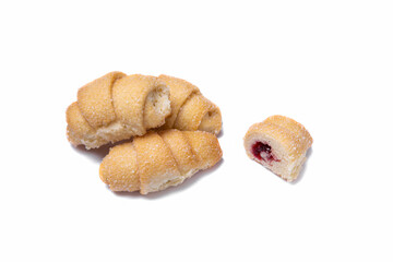Twisted pies with strawberry jam