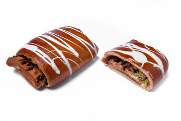 Glazed bun with currants
