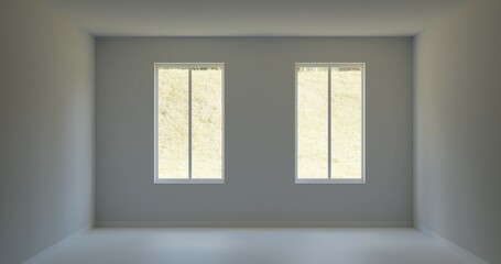 Fototapeta na wymiar empty room with a window made in 3d