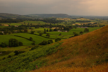 Fototapeta na wymiar Beautiful English hills before the rain