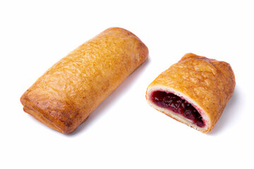 Bun with cherry jam