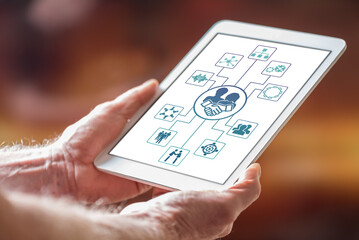 Collaboration concept on a tablet