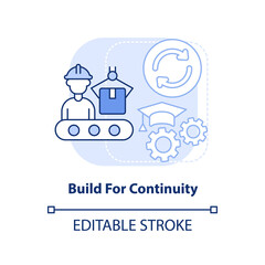 Build for continuity light blue concept icon. Dealing with inflation in business abstract idea thin line illustration. Isolated outline drawing. Editable stroke. Arial, Myriad Pro-Bold fonts used