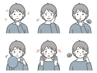 顔の肌に関する色々　少年（私服）