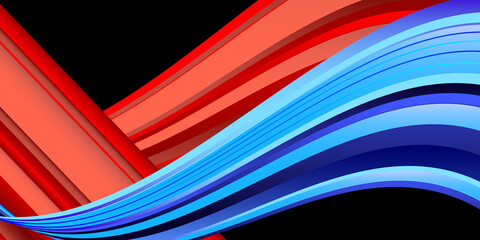 Abstract blue and red in black background