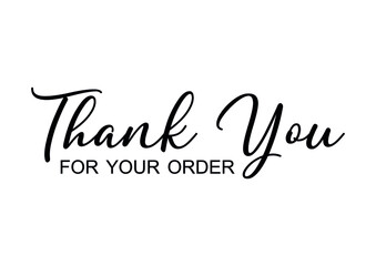 Thank you for your order text illustration vector. 