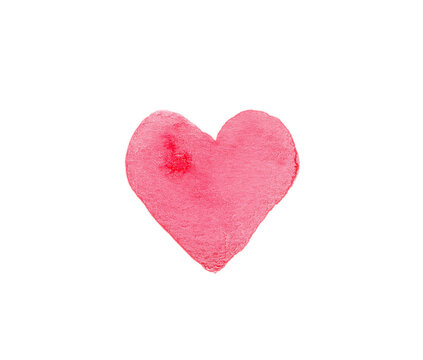 Pink Red Watercolor Heart Sticker