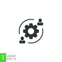 Business committee icon. Team work, user interaction, people, man, cooperation, human exchange, ideas, technology, gear, person, office, social talk concept. Vector design isolated. EPS 10