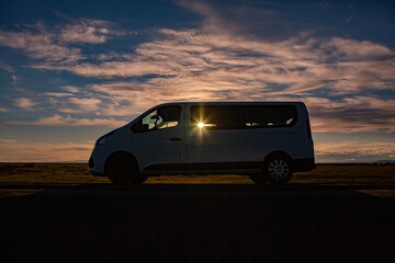 Fototapeta na wymiar An ideal minivan for the whole family or traveling with friends. Minibus for travel
