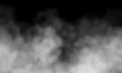 White fog or smoke on a black background
