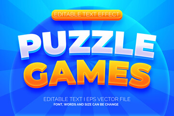 puzzle games text effect, editable game logo text style 