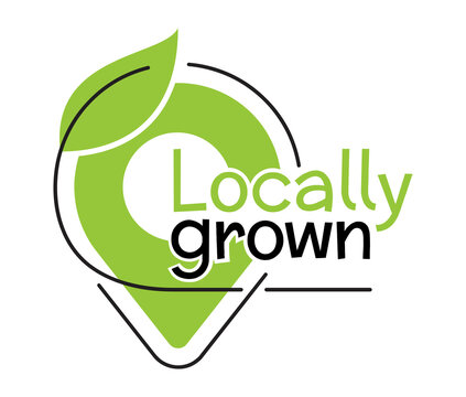 Locally grown sticker of regional food products
