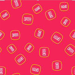 Line Data analysis icon isolated seamless pattern on red background. Business data analysis process, statistics. Charts and diagrams. Vector