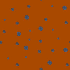 Watercolor seamless pattern with dots. Watercolor seamless pattern with dots, blue circles on an orange background