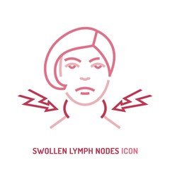 Swollen lymph nodes icon. Editable vector illustration
