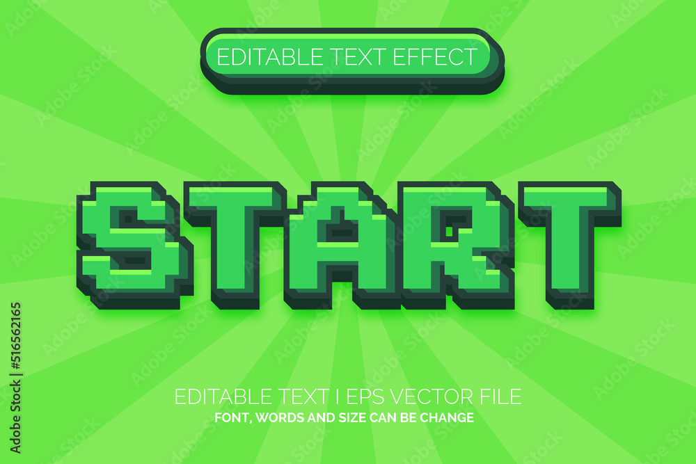 Fototapete pixel text effect, editable 8bit retro game text style