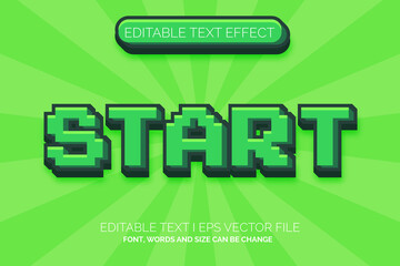 pixel text effect, editable 8bit retro game text style 
