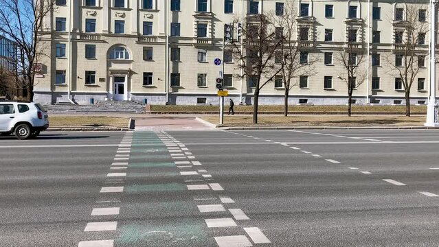 Pedestrian crossing over the freeway in the city