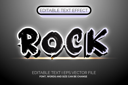 rock music text effect, editable music and party text style 