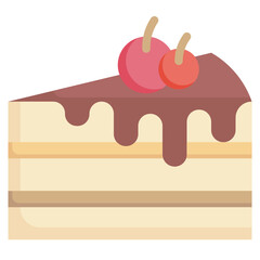 PIECE OF CAKE flat icon,linear,outline,graphic,illustration