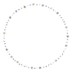 シックなたくさんの紅葉の丸い飾り枠
