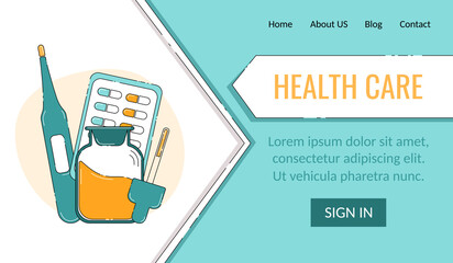 Website page on the topic of medicine, health care, treatment and prevention of diseases.