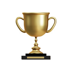 Fototapeta na wymiar Champion gold cup 3d render , with clipping path , isolated on white background , 3D Rendering illustration