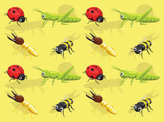 Various Insect Species Seamless Wallpaper Background