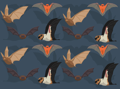 Various Bat Species Seamless Wallpaper Background