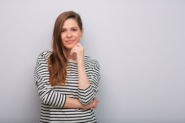 Smiling woman isolated portrait