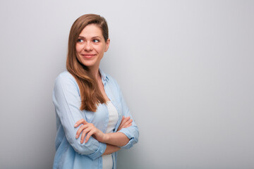 Fototapeta premium Smiling woman isolated portrait