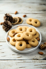 Traditional homemade almond cookies on a plate
