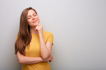 Smiling woman isolated portrait