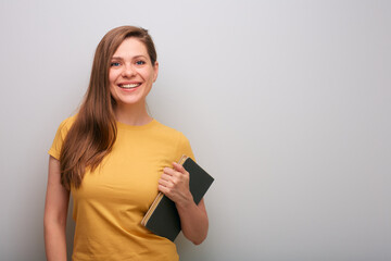 Smiling woman isolated portrait