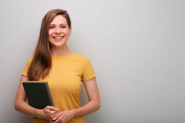 Smiling woman isolated portrait