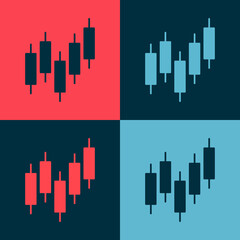 Pop art Browser with stocks market growth graphs and money icon isolated on color background. Monitor with stock charts arrow on screen. Vector