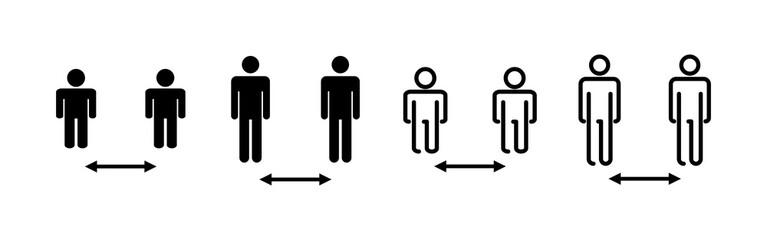 Social distance icon vector. social distancing sign and symbol. self quarantine sign
