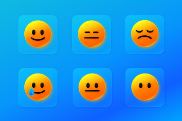 a set of gradient emoticon icons