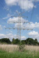 Obraz premium Strommast , Blauer Himmel, Deutschland