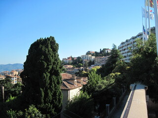 Scenic view of the old town of country. Panoramic landscape of old town in the mountains in region Provence. 