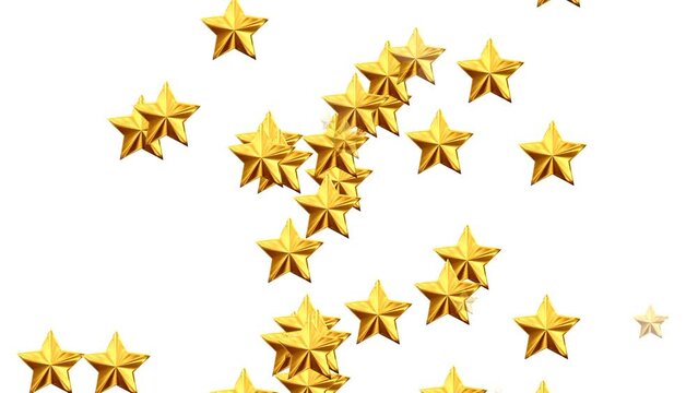 gold 3d star on white background 