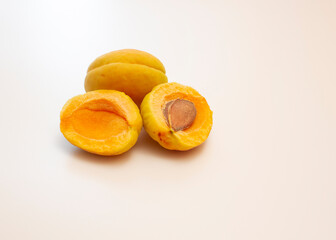 apricot pineapple variety, on a white background