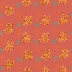 Naklejka premium Cute, christmas,vector pattern in a cozy, winter style. Abstract,scandinavian design for winter interior decoration, print posters, greeting cards, business banners, packaging.