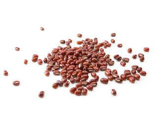 Azuki beans with very nice glossy sheen, isolated on white.