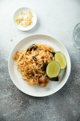 Traditional homemade Pad Thai noodles