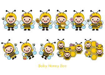 Baby Honey Bee Filled Clipart