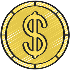 Dollar Coin Icon
