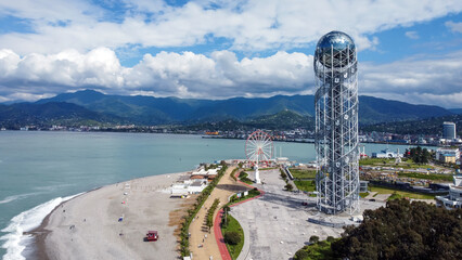 top view of the embankment of the city of Batumi