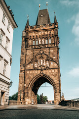 Fototapeta na wymiar Old town bridge tower on Charles Bridge - Karluv Most. Prague, Czech Republic